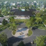 Clubhouse Drop Off Aerial View