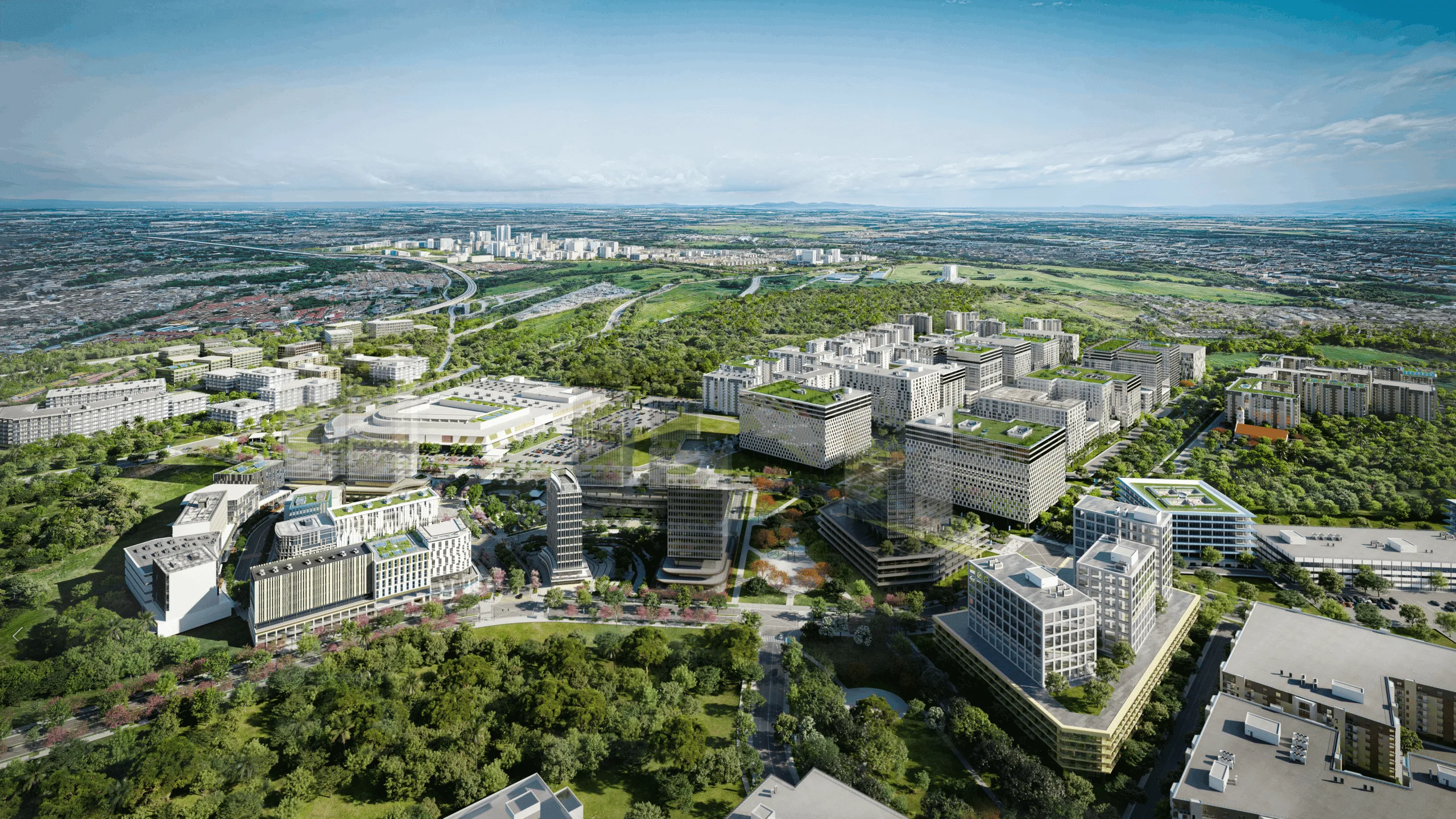 Aerial view of SM and CALAX